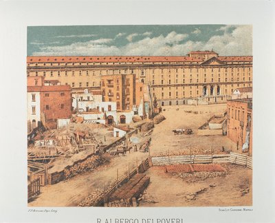 Italien, Neapel, Albergo dei Poveri (Hospiz für die Armen) 1889 (Lithographie) von Francesco Aversano