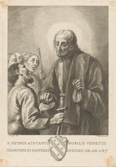 Der selige Petrus Acotanto, venezianischer Adliger, ausgezeichnet durch seine Nächstenliebe gegenüber den Armen, gestorben im Jahr 1187 von Francesco Bartolozzi