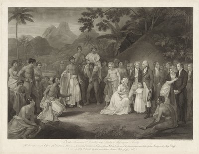 Kapitän James Wilson auf der Insel Otaheité von Francesco Bartolozzi