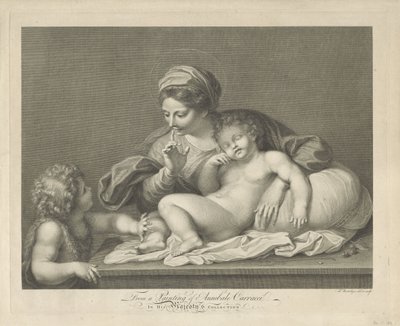 Maria mit Kind und dem jungen Johannes dem Täufer von Francesco Bartolozzi