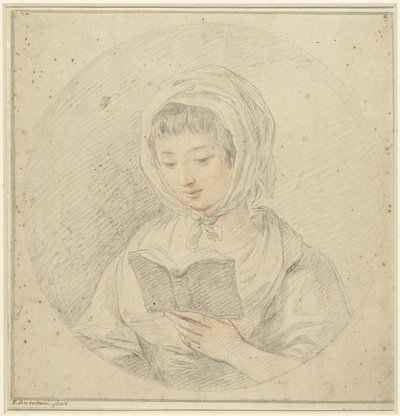 Mädchen, das ein Buch liest, in einem Oval von Francesco Bartolozzi
