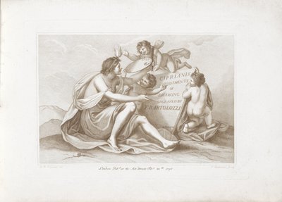 Titelblatt mit Personifikation der Malerei von Francesco Bartolozzi