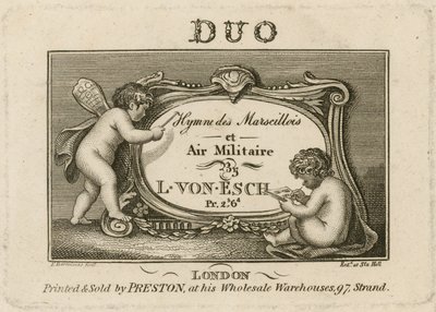 Titelblatt für Hymne des Marscillois und Militärmusik von Francesco Bartolozzi