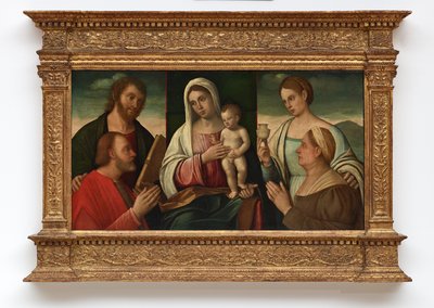 Madonna mit Kind, Heiligen und Stiftern von Francesco Bissolo