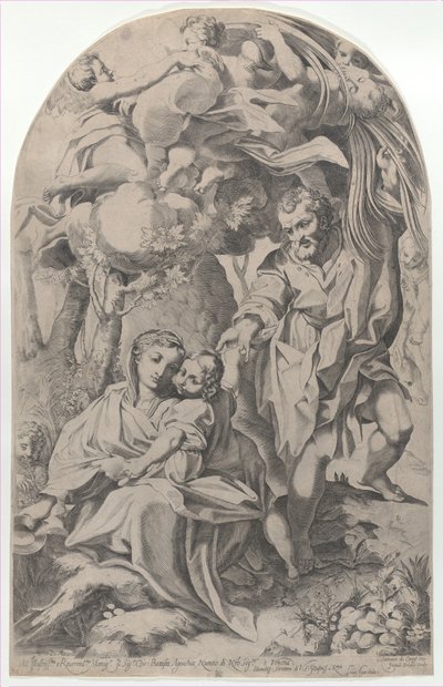 Die Rast auf der Flucht nach Ägypten, 1600-23 von Francesco Brizio