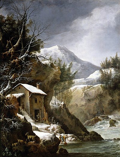 Winterlandschaft in den Bergen (Öl auf Leinwand) von Francesco Foschi