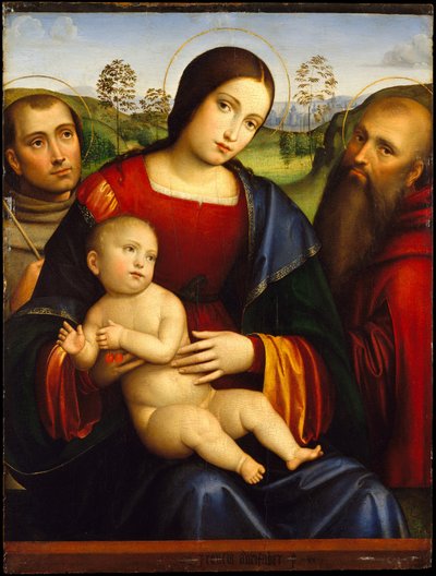 Madonna mit Kind und den Heiligen Franziskus und Hieronymus von Francesco Francia