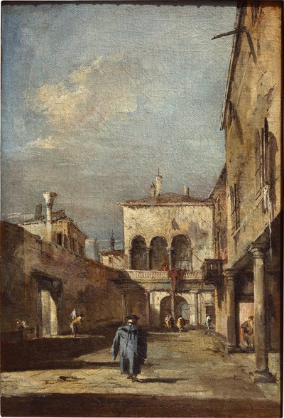 Architektonische Fantasie mit einem Innenhof von Francesco Guardi