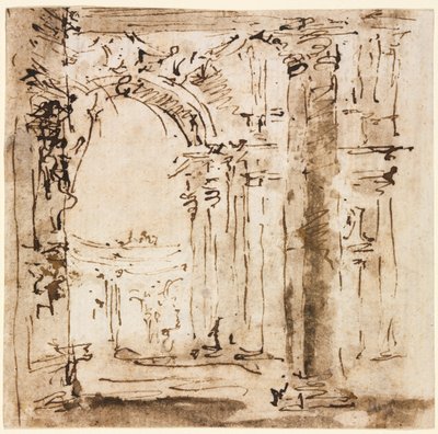 Paar Zeichnungen: Skizze des Labyrinths der Villa Pisani und Piazza San Marco..., 1773-1778 von Francesco Guardi
