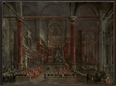 Pontifikalzeremonie in SS. Giovanni e Paolo, Venedig, 1782 von Francesco Guardi