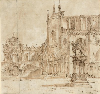 Ansicht von Campo San Zanipolo mit der für den Besuch von Papst Pius VI errichteten temporären Plattform von Francesco Guardi