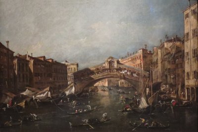 Blick auf die Rialto, Venedig, vom Canal Grande von Francesco Guardi