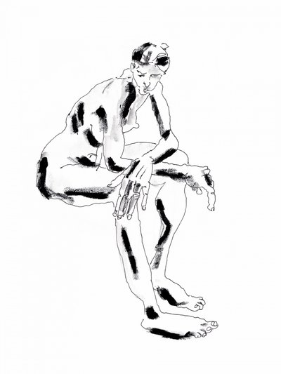 Sitzende Nachdenkliche Figur von Francesco Gulina