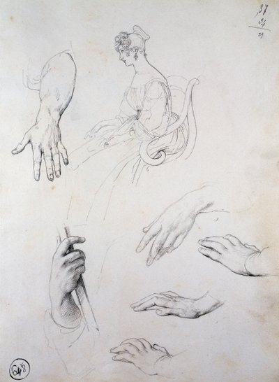 Studie für das Porträt von Cristina Trivulzio Belgiojoso von Francesco Hayez