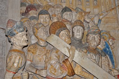 Frankreich, Avignon, Palais des Papes (1334), Marmorrelief des Kreuzwegs aus dem Celestinerkloster in Avignon von Francesco Laurana (1478 beauftragt) von Francesco Laurana