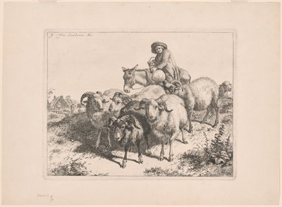 Platte 9, aus dem Set von 12 Pastoralszenen von Francesco Londonio