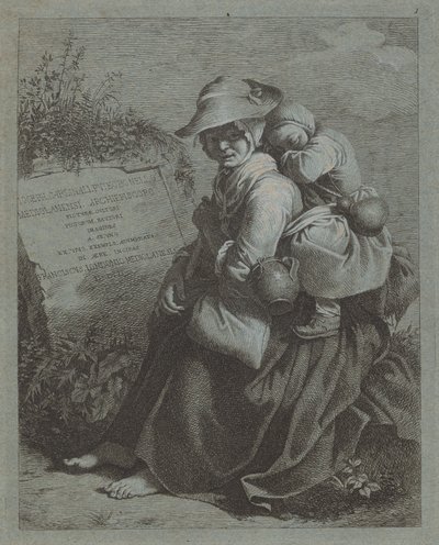 Sitzende Bäuerin mit schlafendem Kind, 1758-1759 von Francesco Londonio