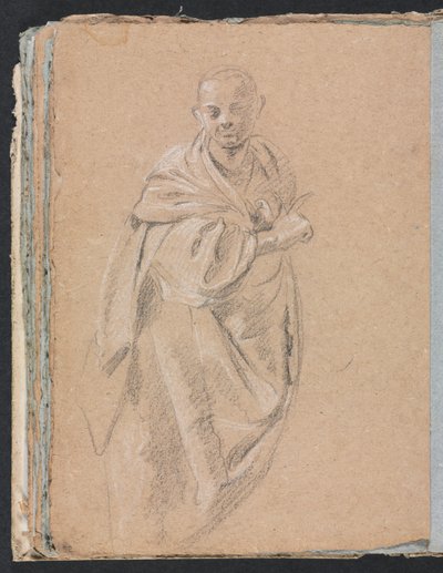 Verona Skizzenbuch: Stehender Mönch Seite 52, 1760 von Francesco Lorenzi