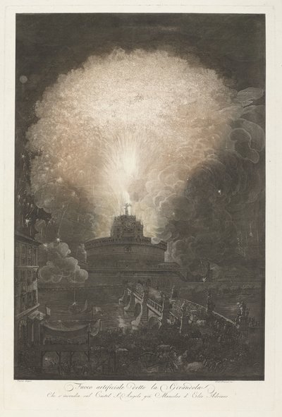 Feuerwerk bei der Engelsburg von Francesco Piranesi
