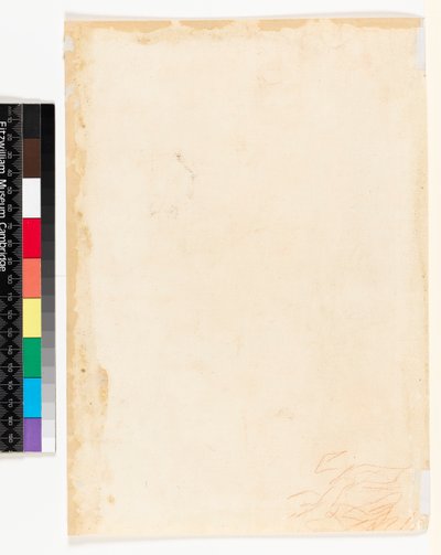Recto: Studienblatt. Verso: Leichte Tintenkrakeleien, möglicherweise eine Draperiestudie?, 1700-1799 von Francesco Solimena