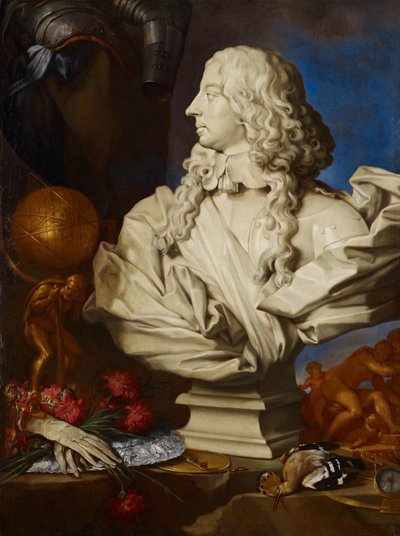 Allegorisches Stillleben mit Berninis Büste von Franz I. d