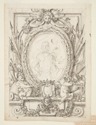 Entwurf für ein Paneel mit Porträt eines Adligen von Francesco de Mura