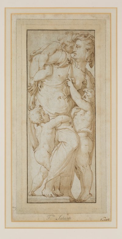 Studie einer Frau und Putti von Francesco de Rossi (follower of) Salviati