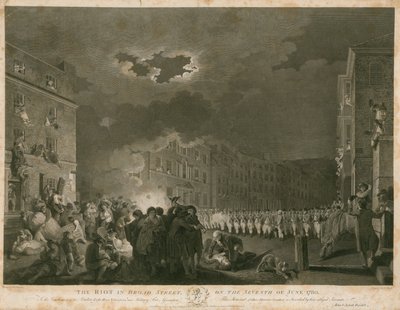 Der Aufruhr in der Broad Street, London, am 7. Juni 1780 von Francis (after) Wheatley