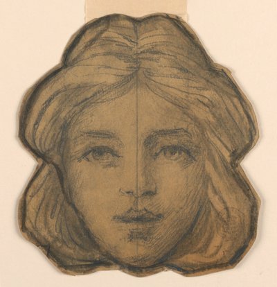 Kopf einer Frau (Entwurf für Buntglas) von Francis Augustus Lathrop