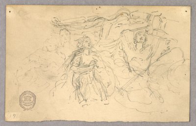 Skizze der Figurengruppe für die Himmelfahrt von Francis Augustus Lathrop
