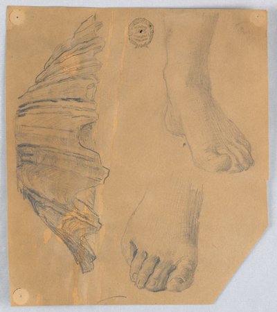 Studien von Füßen und eine geriffelte Muschel von Francis Augustus Lathrop