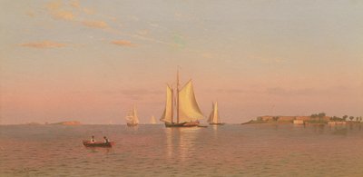 Ansicht des Bostoner Hafens nahe Castle Island von Francis Augustus Silva