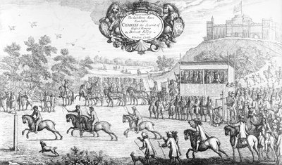Das letzte Pferderennen vor Karl dem Zweiten von gesegneter Erinnerung bei Dorsett Ferry, nahe Windsor Castle, 24. August 1684, 1687 von Francis Barlow