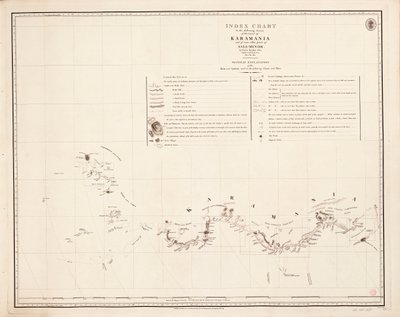 Indexkarte zur folgenden Vermessung der Küste von Karamania von Francis Beaufort