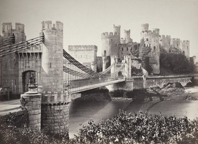 Conway Castle & Hängebrücke von der Insel (687) von Francis Bedford