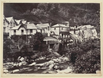 Lynmouth, Flussuferhäuser, 1860-94 von Francis Bedford