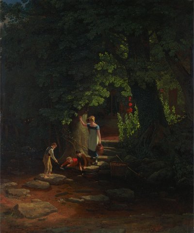 Kinder an einem Bach von Francis Danby