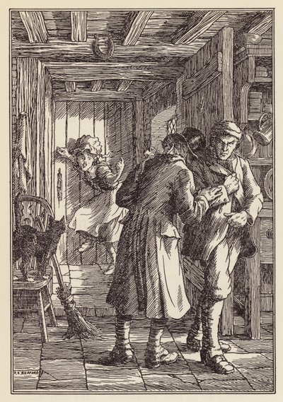 Illustration für Die Grille an der Herdstelle von Charles Dickens von Francis Donkin Bedford