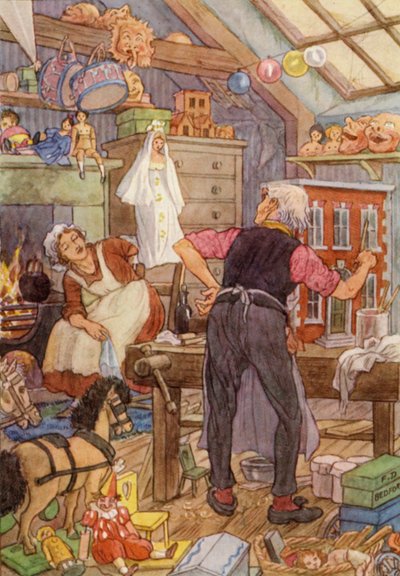 Illustration für Die Grille am Herd von Charles Dickens von Francis Donkin Bedford