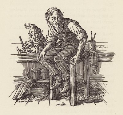 Illustration für Die Grille am Herd von Charles Dickens von Francis Donkin Bedford