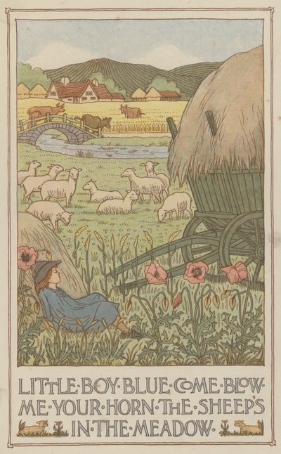 Kleiner Junge Blau, blase dein Horn, die Schafe sind auf der Wiese von Francis Donkin Bedford
