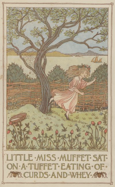 Kleine Miss Muffet saß auf einem Tuffet und aß Quark und Molke von Francis Donkin Bedford