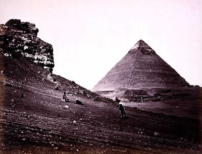 Zweite Pyramide in El-Geezah, von Südosten von Francis Frith