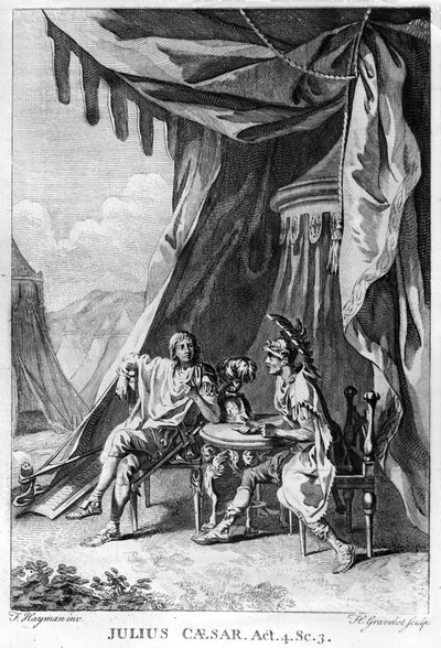 Brutus und Cassius im Zelt von Brutus, Akt IV Szene iii aus 