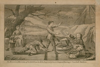 Die humorvolle Ablenkung des Schlittschuhlaufens auf dem Eis von Francis Hayman