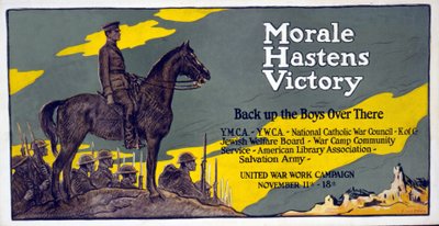 Moral beschleunigt den Sieg - Unterstützt die Jungs dort drüben, United War Work Campaign, 11. - 18. Nov., veröffentlicht 1918 von Francis Luis Mora
