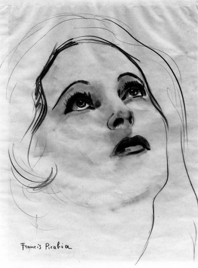 Frauenkopf mit erhobenen Augen von Francis Picabia