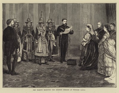 Ihre Majestät empfängt die burmesische Botschaft im Windsor Castle von Francis S. Walker