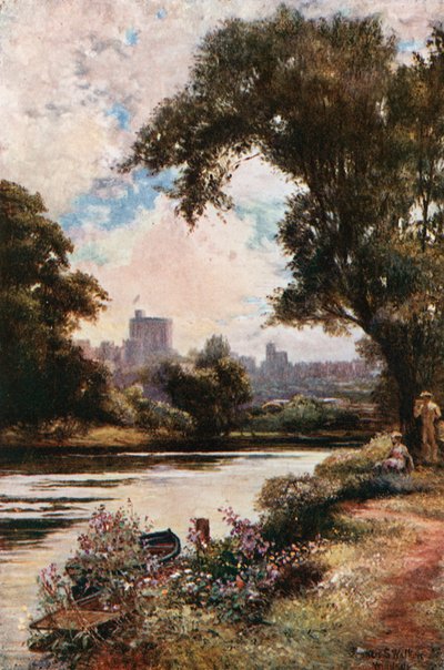 Schloss Windsor von der Nähe der Schleuse von Eton von Francis S. Walker