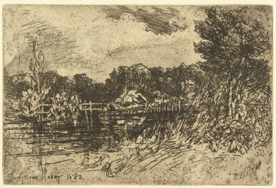 Der Fluss Test bei Longparish von Francis Seymour Haden (Sir) (signed by artist)
